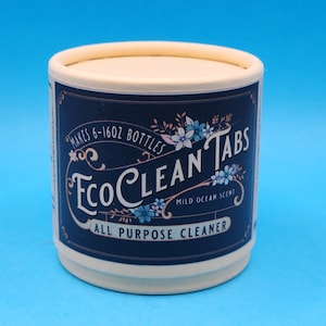 Eco Clean Tabs | All-Purpose Household Concentrated Cleaning Tablets in a Bamboo Jar | Makes 6 16 ounce bottles of liquid cleaning spray