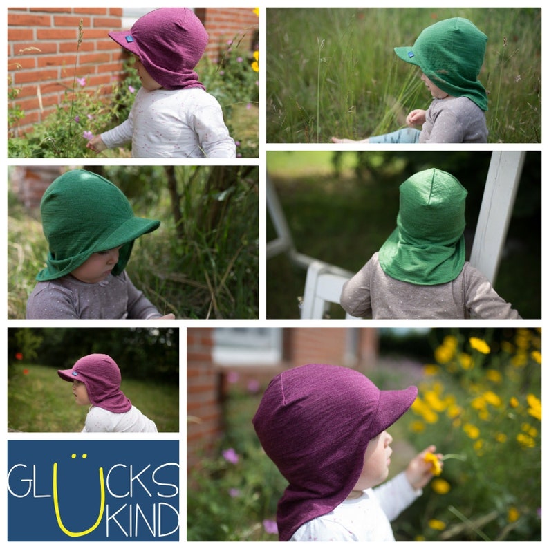 Summer Cap/Hat 100% organic & GOTS uni color by Glückskind Green