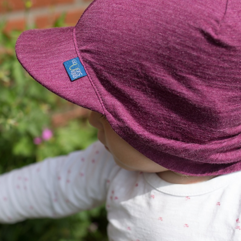 Summer Cap/Hat 100% organic & GOTS uni color by Glückskind Purple