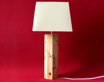 Hand-painted table lamp with insects