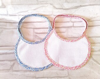 aida cloth baby bibs