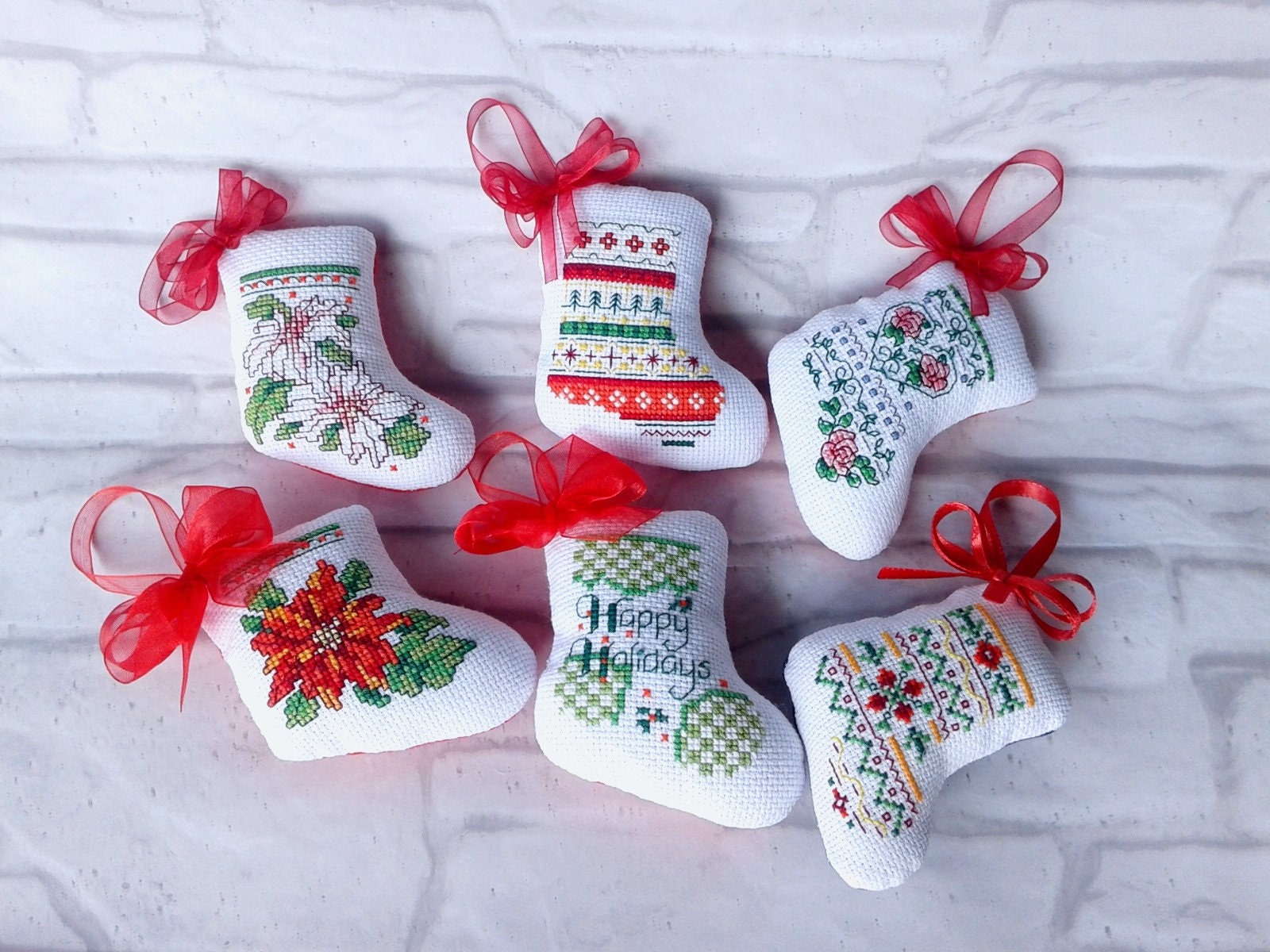 Custom Stocking, Counted Cross Stitch, Handmade Stocking, Holiday