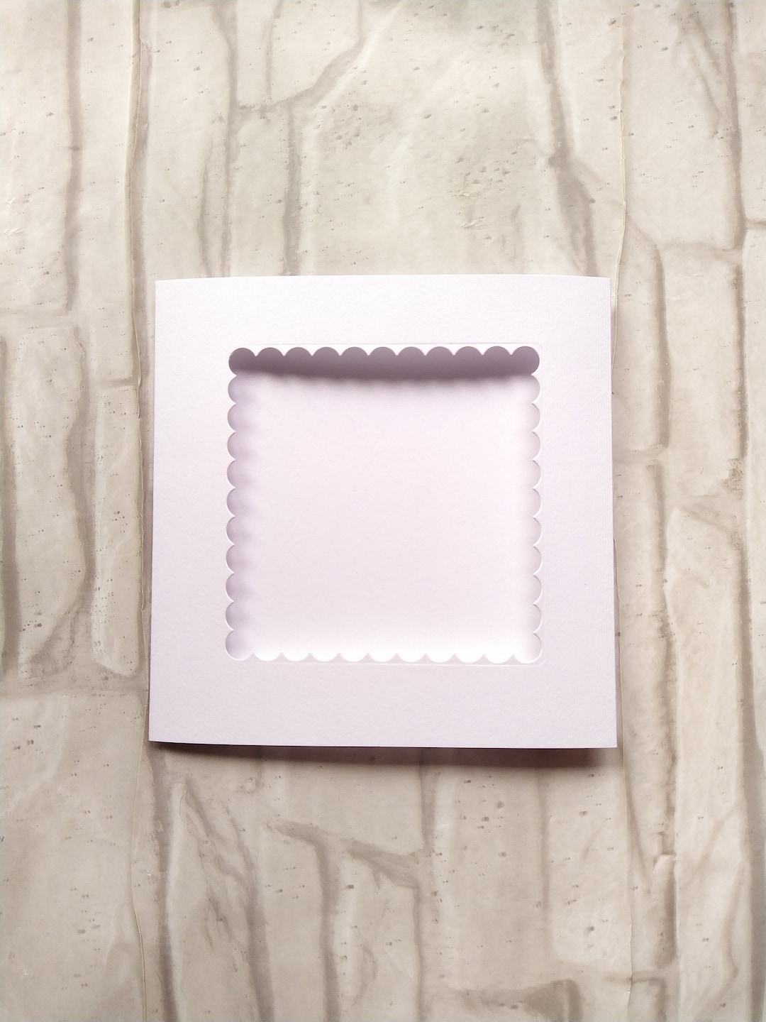 Square Aperture Card, Card for Cross Stitch, Blank Trifold Card