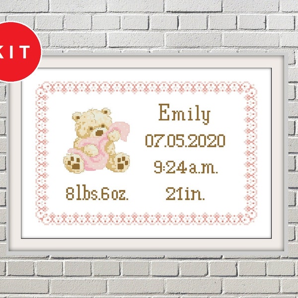 Needlepoint Birth Announcement Etsy
