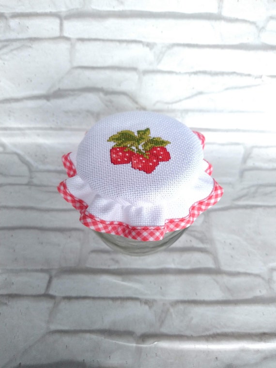 Strawberry Jam Jar Cover Jelly Jar Cover Cosy Decorations Etsy