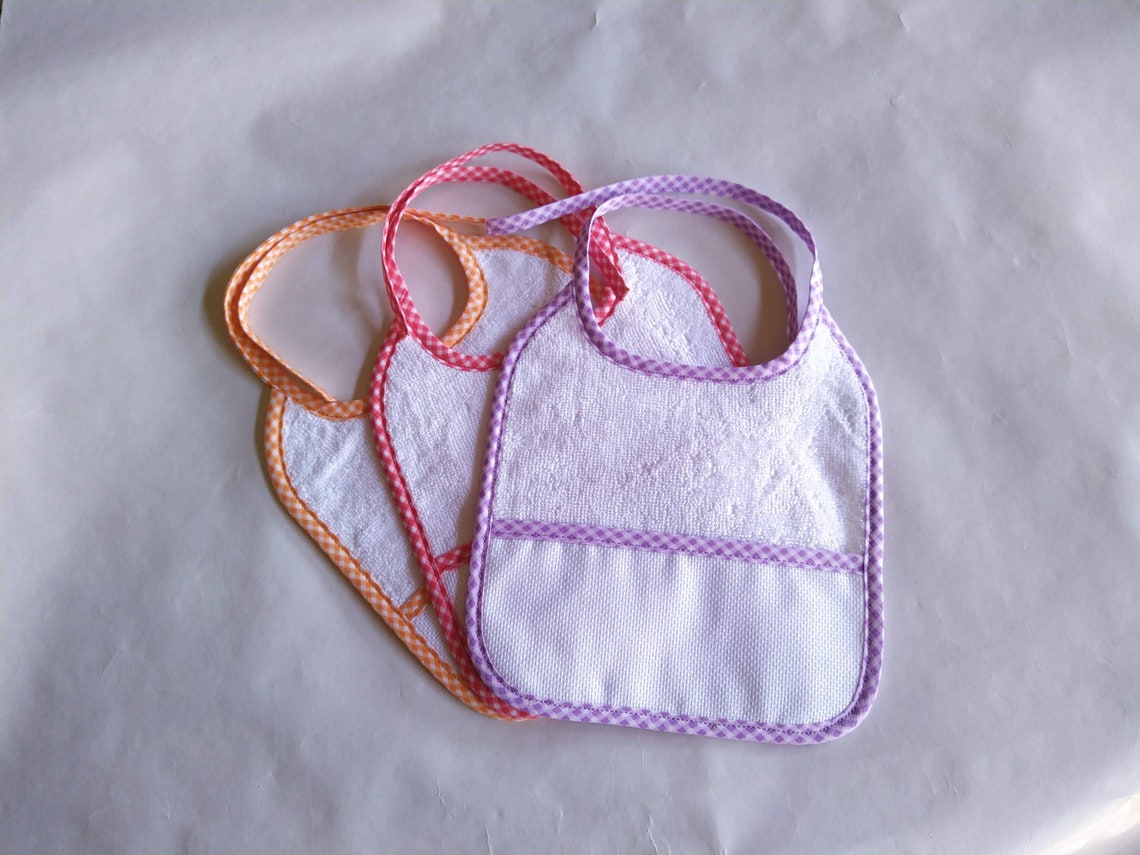 White Baby Bib to Cross Stitch Blank Cross Stitch Bib White Etsy