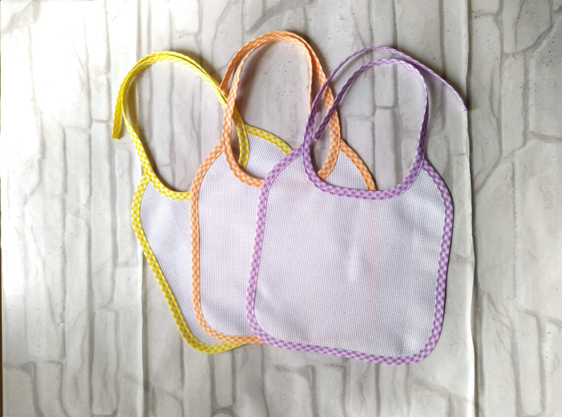 Baby Bib to Cross Stitch Blank Cross Stitch White Bib Cross Etsy