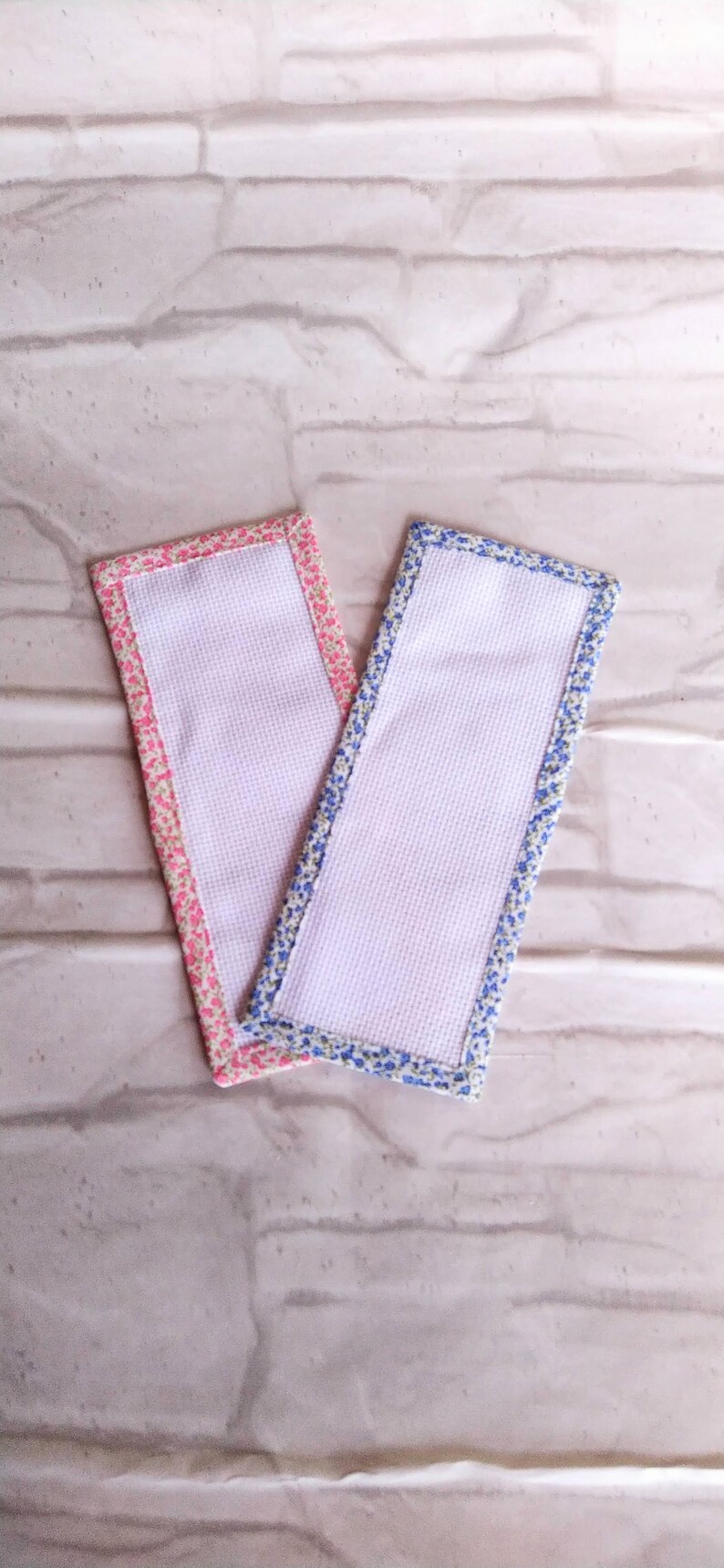 Blank Cross Stitch Bookmark, White Aida Fabric 14 Count, Accessory