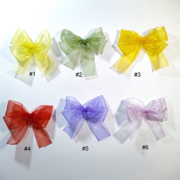 10 pcs Organza Ribbon Bow, Red Mini Bow, Organza Butterfly Bow, Tiny Organza Bow, Small Red Bow, Small Bow Applique, Scrapbooking Material