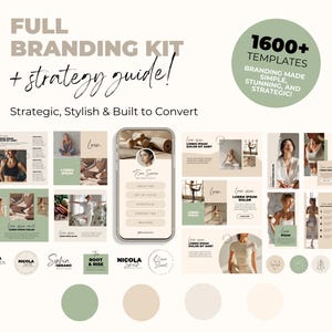 Canva-sjabloon voor wellness-brandingkit: zakelijke documenten, gids voor sociale media en strategie (digitale download)