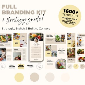 Food Branding Kit Canva Template: Social Media Marketing Bundle (Digital Download)