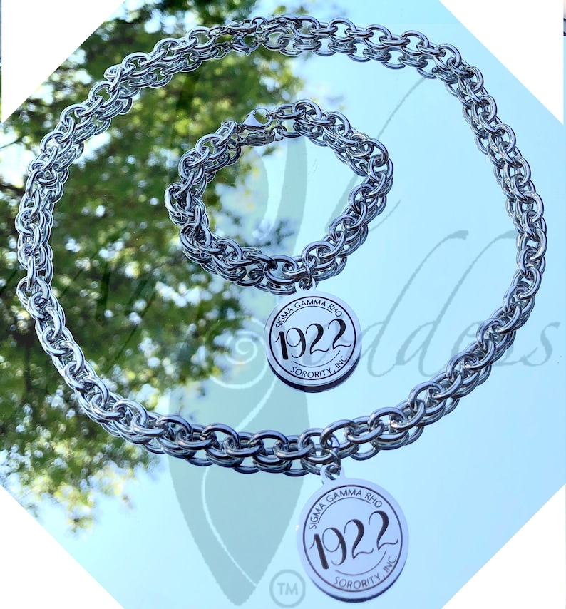NEW Sorority Inspired Charm BraceletNecklace Set