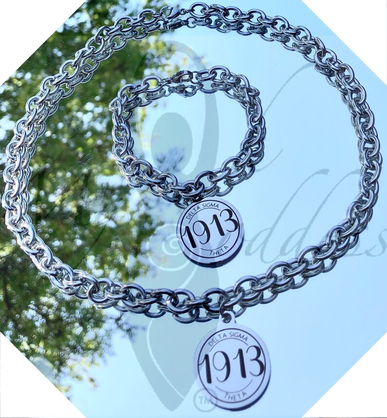 NEW Sorority Inspired Charm BraceletNecklace Set