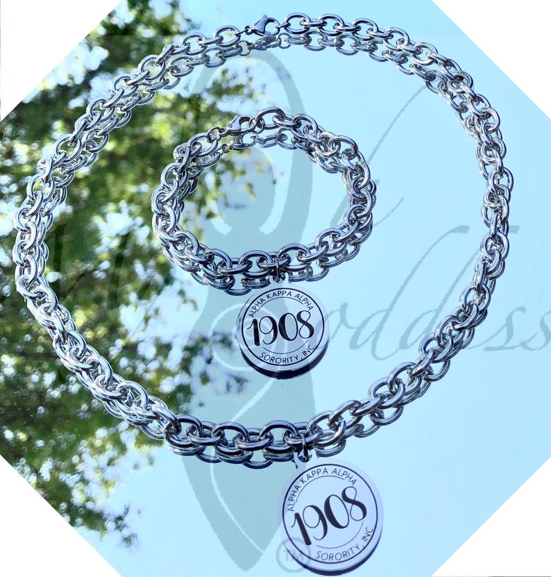 NEW Sorority Inspired Charm BraceletNecklace Set