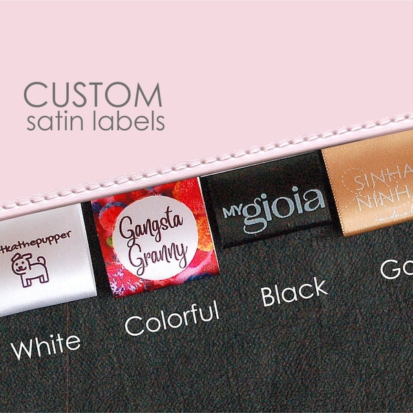 50 pcs Custom satin labels // wash care labels // sew-in custom garment labels //  Fold Over Care Labels // handmade labels