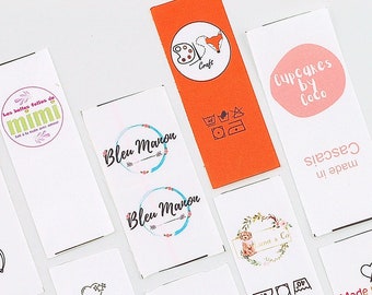 100 Colorful Printed Clothing Labels — Full‑Color Logo & Wash‑Care Tags
