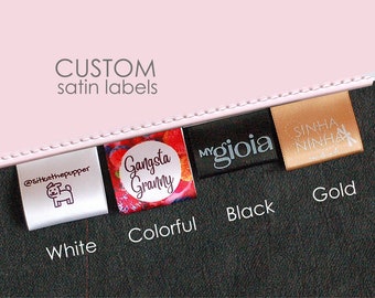 50 pcs Custom satin labels // wash care labels // sew-in custom garment labels //  Fold Over Care Labels // handmade labels