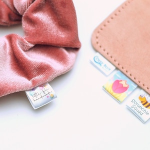 Small 5/8" Customized Clothes Branding labels // mini labels // micro garment labels //  Fold Over Care Labels