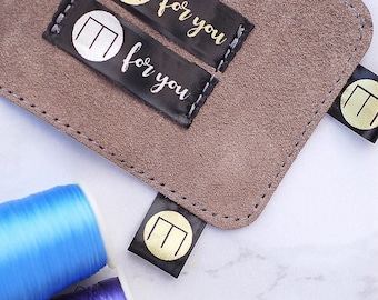 100 etiquetas de satén negro para ropa — Etiquetas de costura personalizadas para marcas, prendas hechas a mano e instrucciones de cuidado