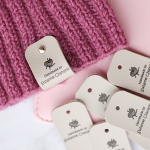 20 pcs Personalised PU Leather Ivory color Branding tags