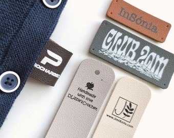 40 pcs Personalised  Washable High Quality PU Leather Branding labels for handicrafts