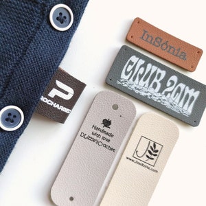 20 pcs Personalised  Washable High Quality PU Leather Branding labels for handicrafts