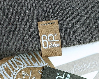 20 étiquettes/étiquettes en cuir papier végétalien découpées sur mesure avec logo ou texte personnalisé