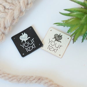 20 pcs Personalized Square Leather Branding Labels for handmade image 8