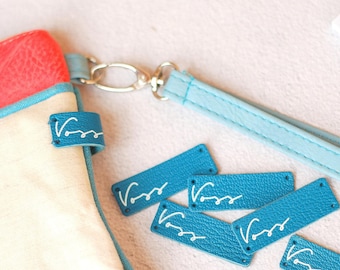 Custom Leather Labels for Handmade Products, Pack of  10, 20 or 40 Personalized Branding Tags