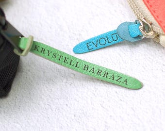 40 Colorful Leather Zipper Pulls — Personalized Zip Pull Set for Handmade Bags & Pouches