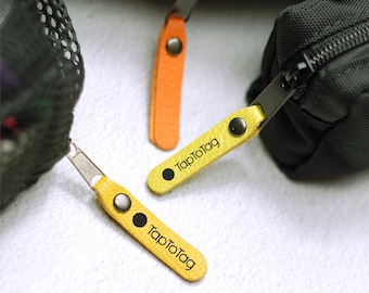 Set of 40 Personalized Leather Zipper Pulls — Custom Zip Pullers for Sewing, Knitting & DIY Bags