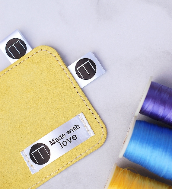 100 Small Custom Satin Garment Tags — Fold-Over & Wash-Care Labels