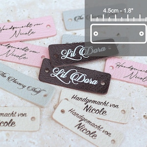 Etiquetas de cuero personalizadas con su logotipo o texto.