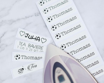 Etiquetas termocolantes, fita de nome personalizada para roupas