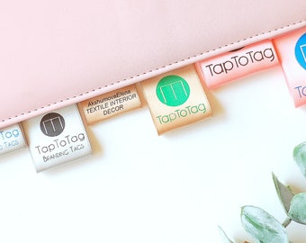 50 Stück Personalisierte Satinband Labels in Grau Golden oder Pink // Pflegeetiketten zum einnähen // Stoffetiketten zum Einnähen