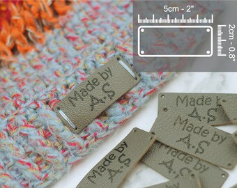 Personalized Leather Labels for Handmade Items, Custom Branding Tags