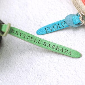 Leather Zipper Pulls, Colorful Goat Tabs with Custom Printed Designs