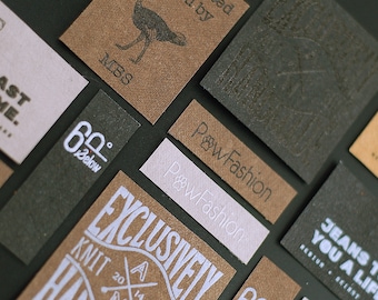 Custom Vegan Leather Tags, Eco Friendly Washable Labels for Handmade Clothing, Crochet and Sewing Projects