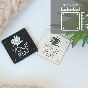 20 pcs Personalized Square Leather Branding Labels for handmade image 5