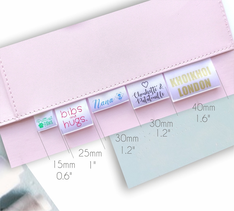 50 Pcs Custom Made Satin Fabric Clothing Labels // Fold Over Etsy New