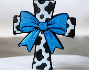 Kuh Druck Kreuz Bogen Stroh Topper