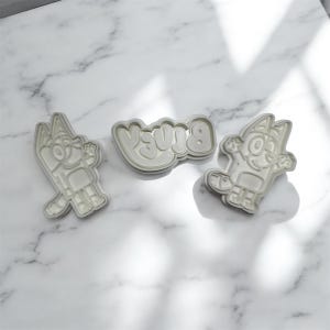 Blue Heeler Dog Cookie Cutter and Stamps Set of 3