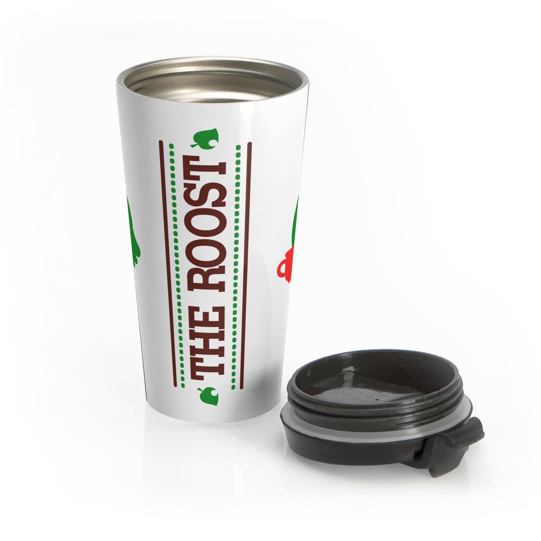 The Roost Tumbler Animal Crossing - Tampilan samping dengan logo kafe