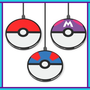 Pokemon Phone Wireless Charger | Poke Ball Phone Charger | Poké Ball | Pokemon Gift | Custom Phone Charger