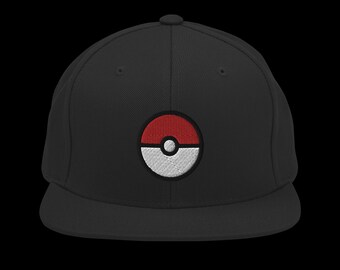 Pokemon Trainer Snapback Hat Poké Ball Hat Pokémon Trainer Hat Flat  Bill Hat