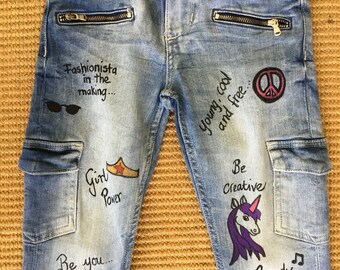 Jeans Recycled Hand Painted 