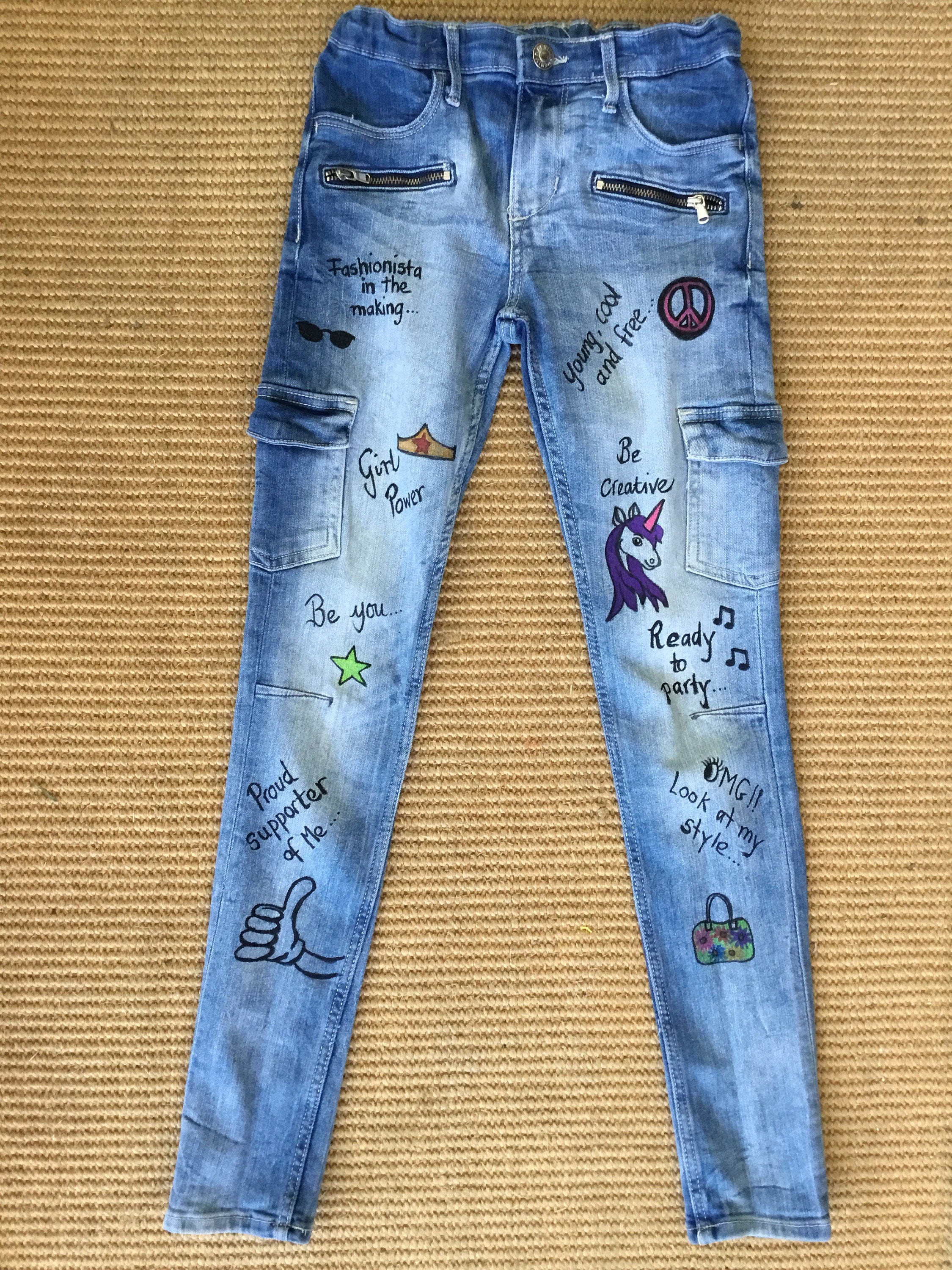Jeans Recycled Hand Painted 