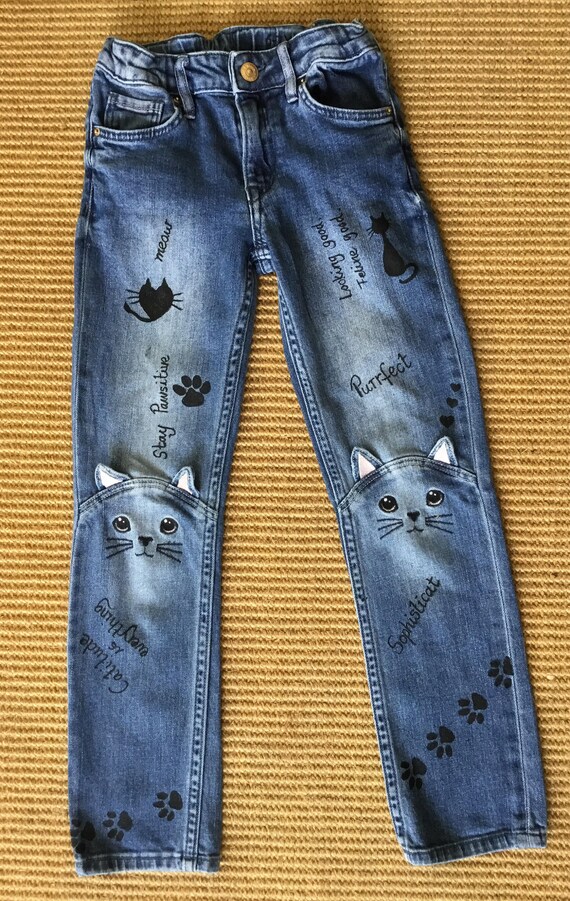 jeans with drawings