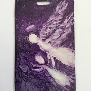 Handmade painted angel luggage tags