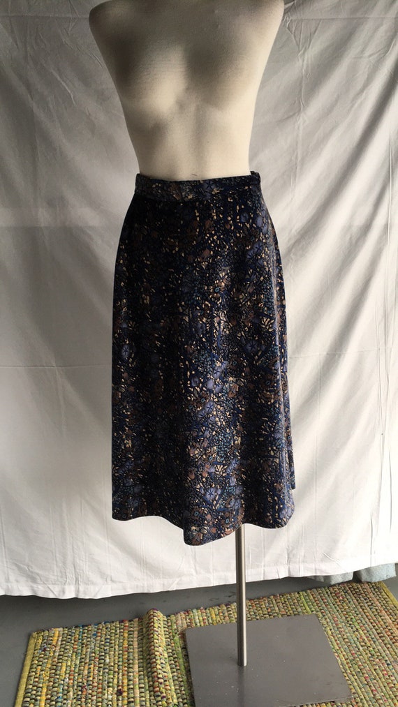 Kathy Manning vintage velvety Cotton floral skirt